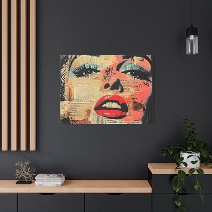 Canvas Wall Art Print, Retro Pop Culture Women 3 - Modern Home Decor, Wall Art, Gift for Art Lovers, Pop Art, Unique Gift for Her