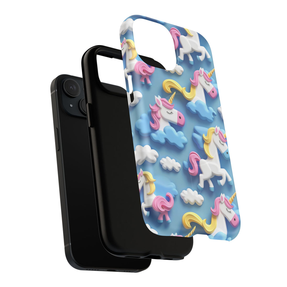 Whimsical Unicorn Blue Phone Case -Tough Magnetic iPhone Cover