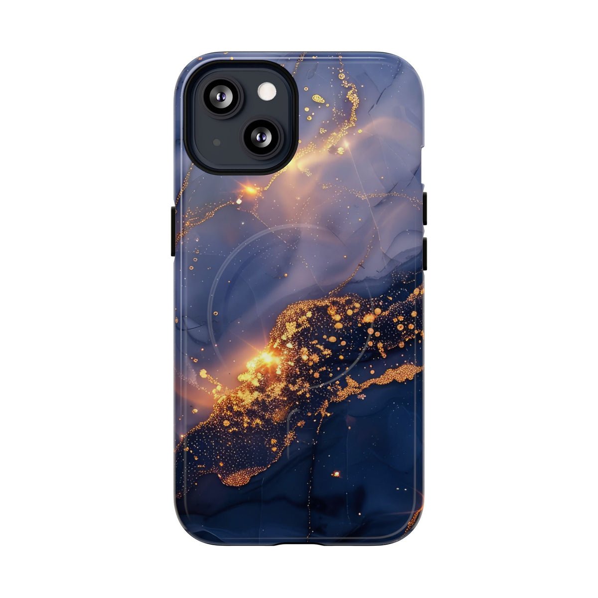 Black and Gold Marble phone case -Tough Magnetic iPhone Case