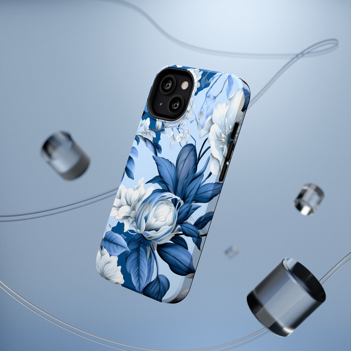 Elegant Blue Floral Phone Case