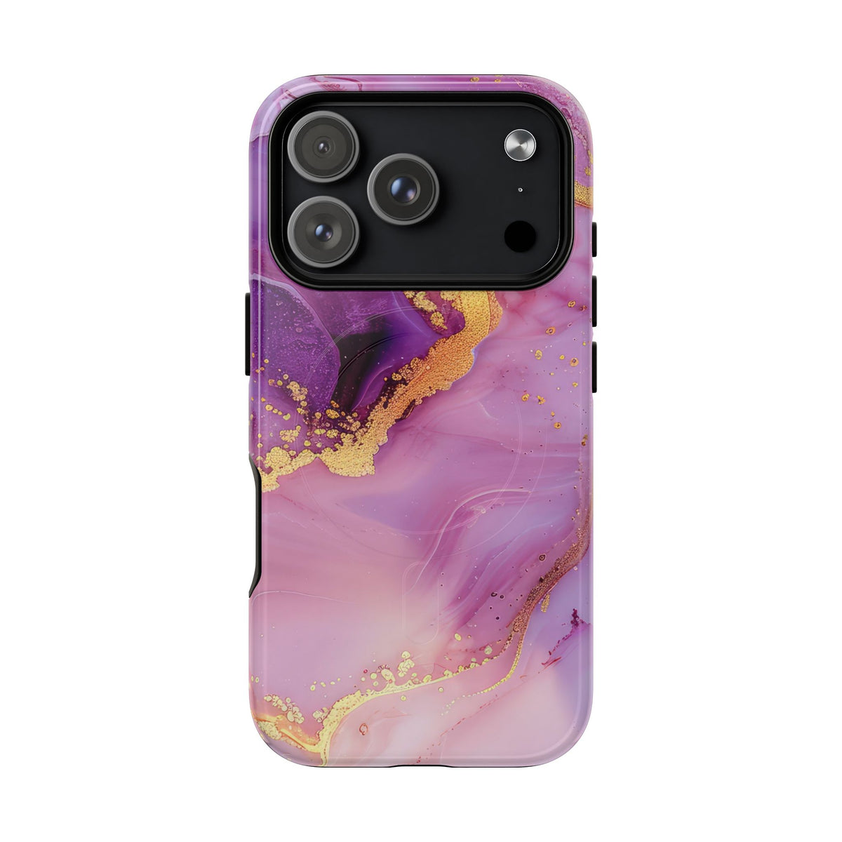 Purple and Gold Marble iPhone Case -Tough Magnetic iPhone Case