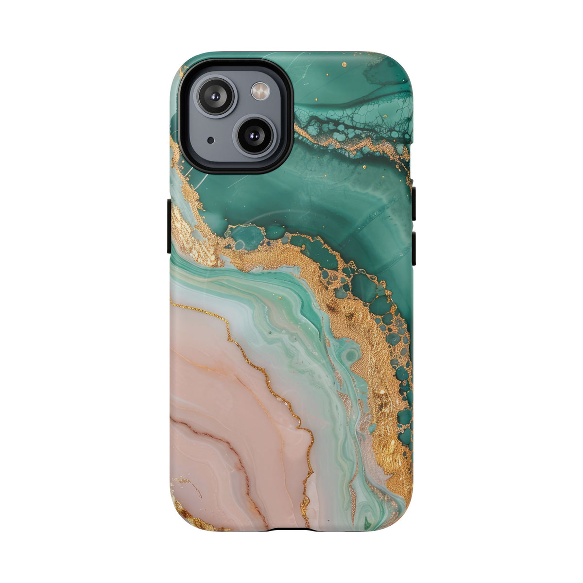 Green and Gold Marble phone case -Tough Magnetic iPhone Case