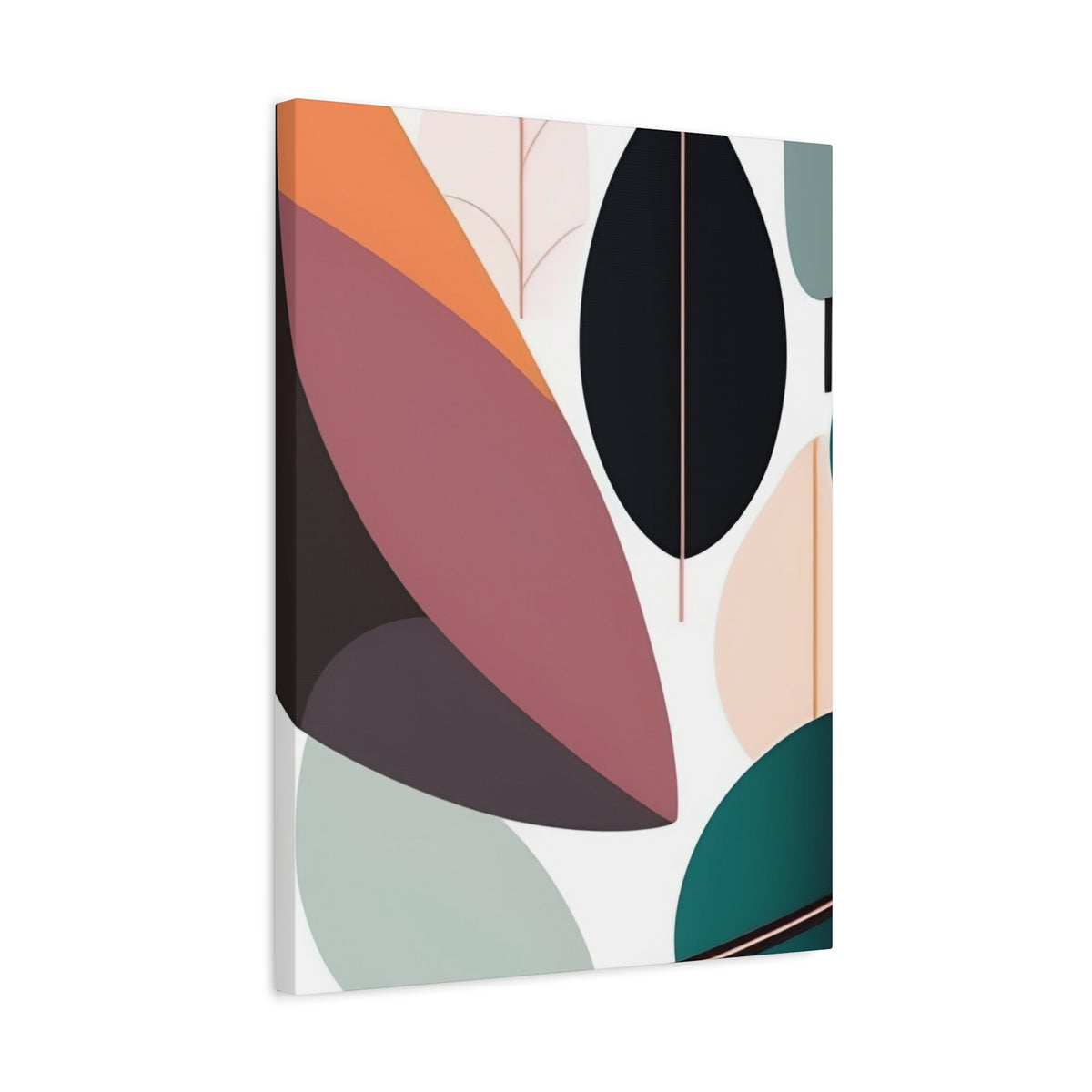 Abstract Leaf Matte Canvas Print — Modern Botanical Wall Art, Stretched 1.25"