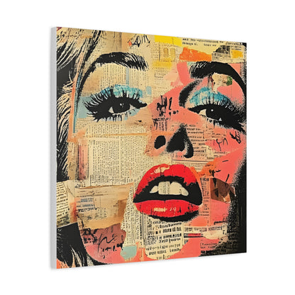 Canvas Wall Art Print, Retro Pop Culture Women 3 - Modern Home Decor, Wall Art, Gift for Art Lovers, Pop Art, Unique Gift for Her