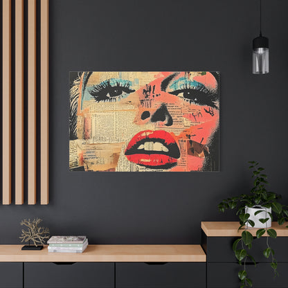 Canvas Wall Art Print, Retro Pop Culture Women 3 - Modern Home Decor, Wall Art, Gift for Art Lovers, Pop Art, Unique Gift for Her