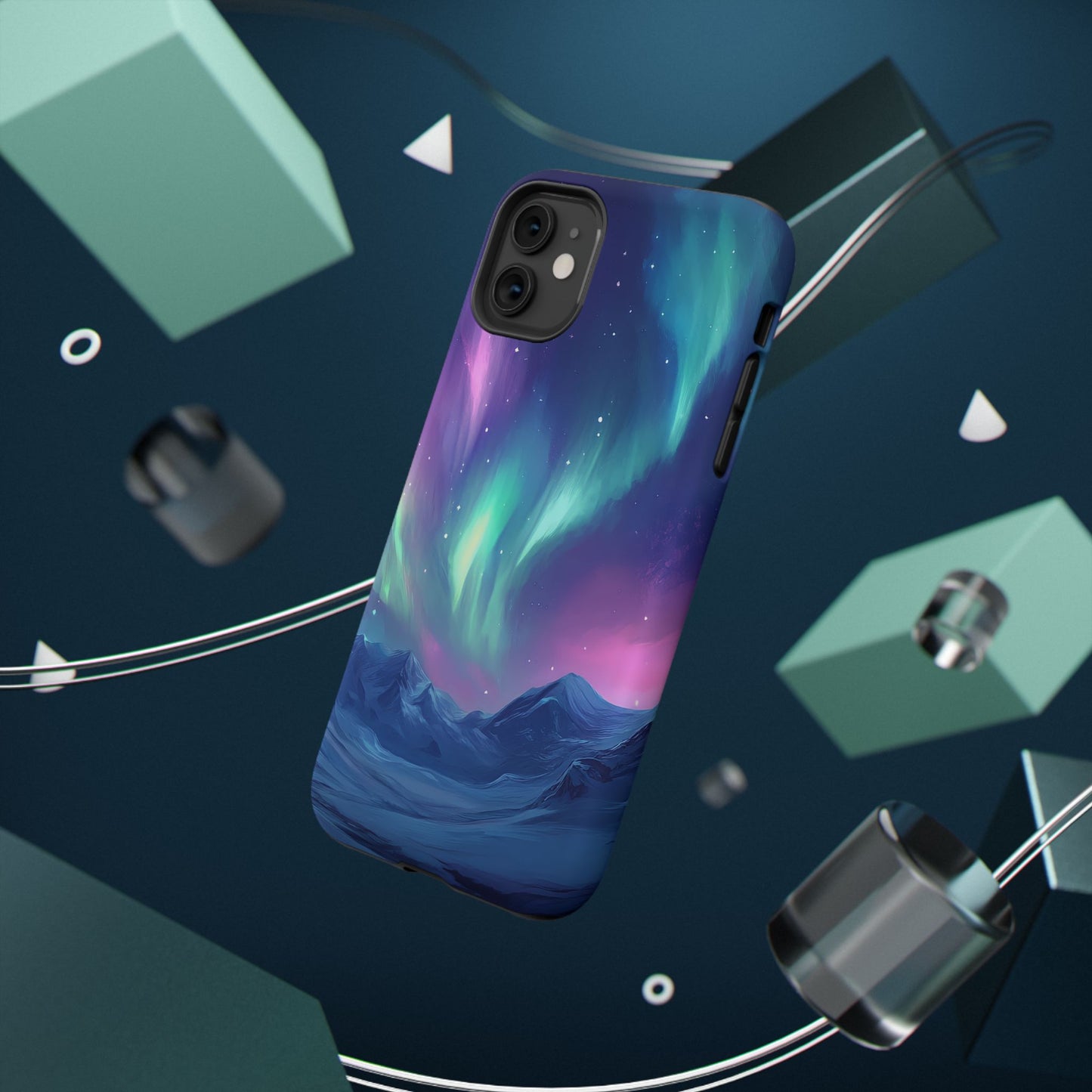Aurora Borealis Impact-Resistant Phone Case - Colorful Northern Lights Design-2