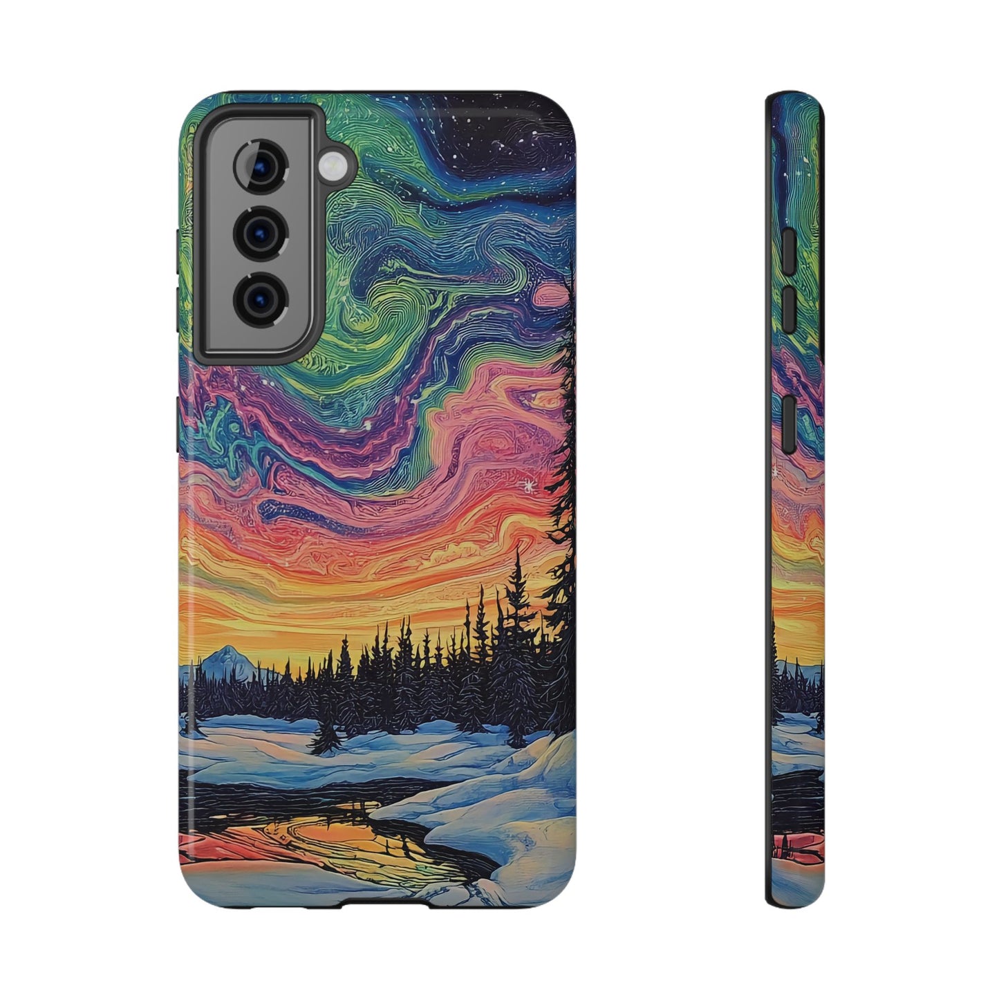 Nature-Inspired Impact-Resistant Phone Case - Vibrant Galaxy Sky Design