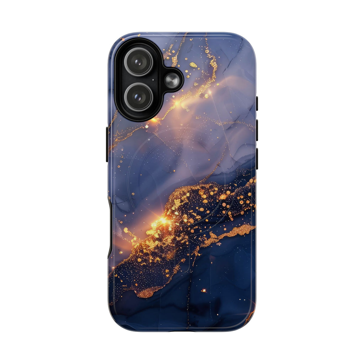 Black and Gold Marble phone case -Tough Magnetic iPhone Case