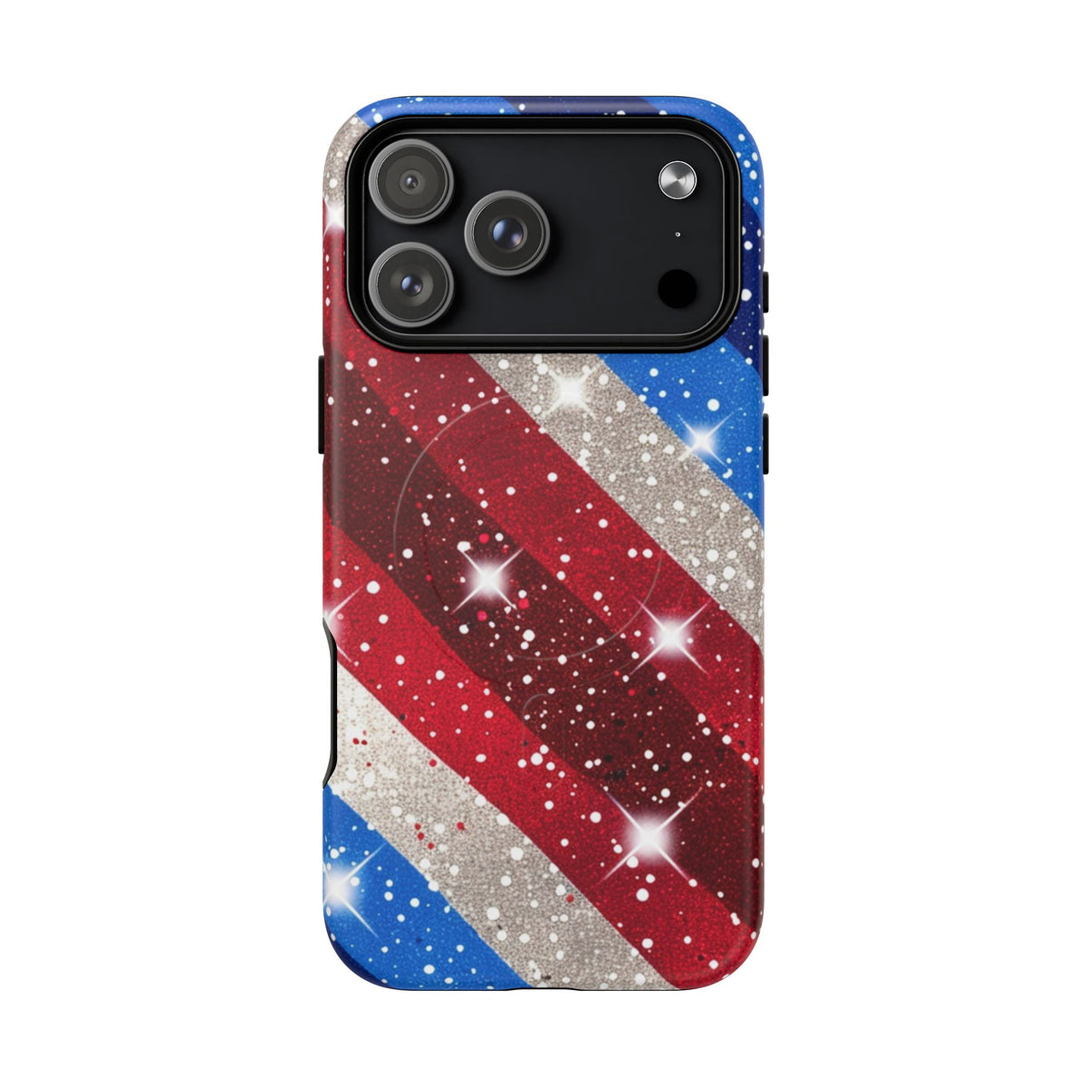 Glittery Patriotic Phone Case -Tough Magnetic iPhone Cover
