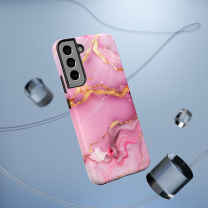 Elegant Marble Phone Case - Pink & Gold