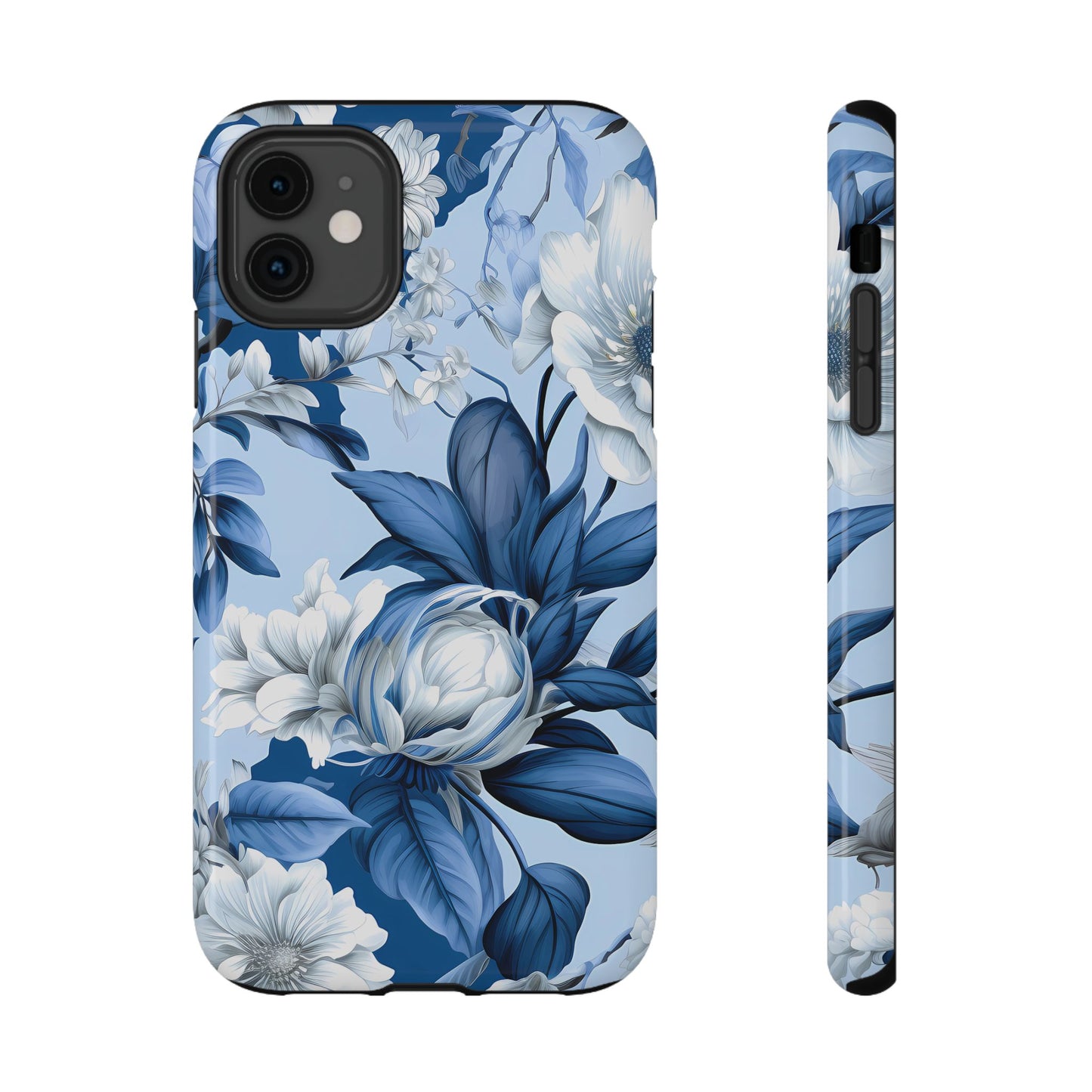 Elegant Blue Floral Phone Case