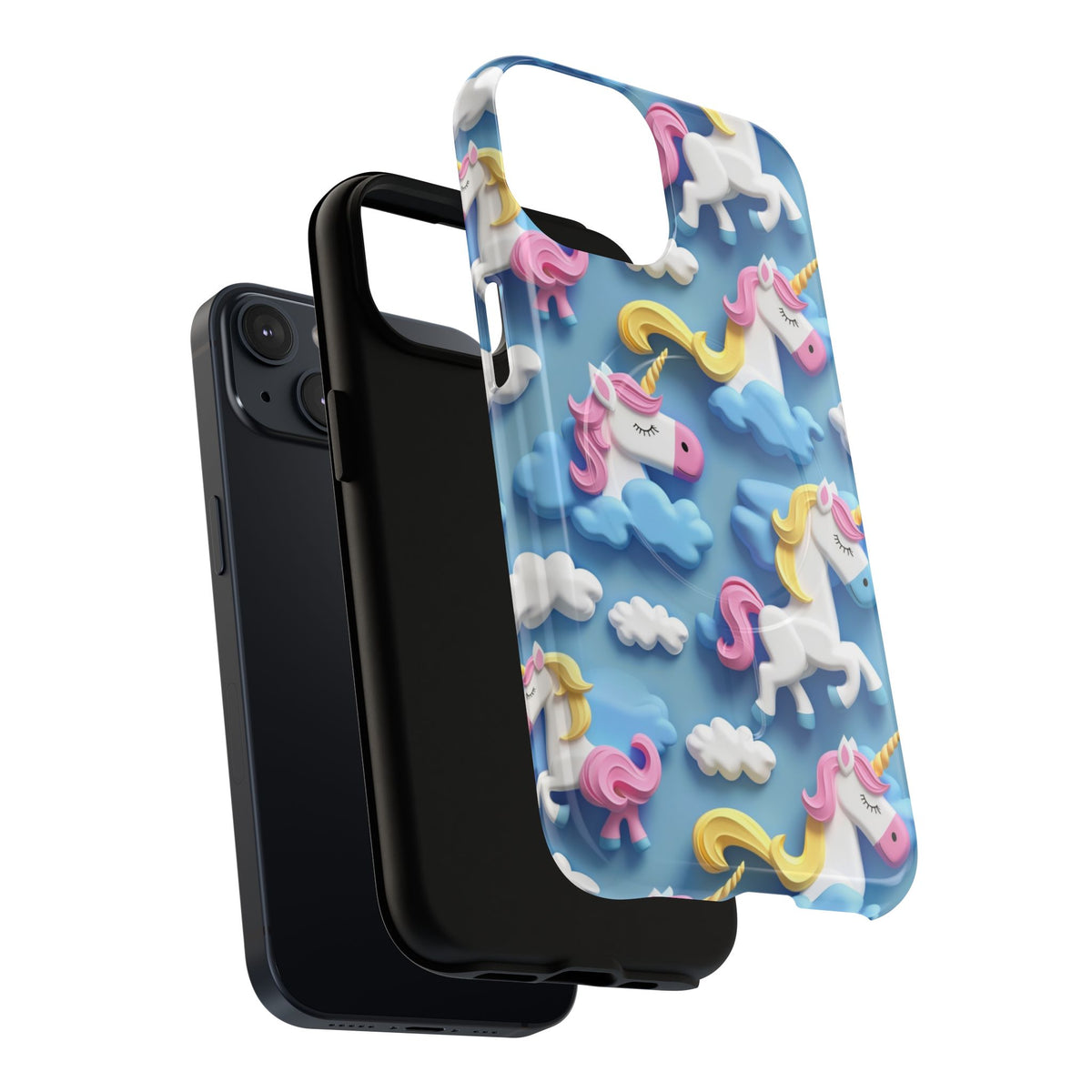 Whimsical Unicorn Blue Phone Case -Tough Magnetic iPhone Cover