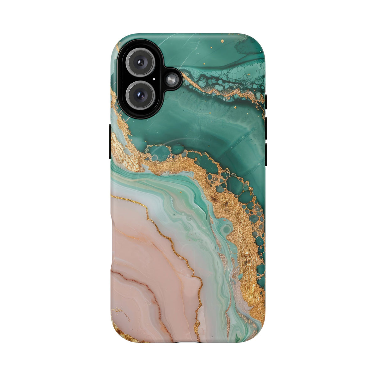 Green and Gold Marble phone case -Tough Magnetic iPhone Case