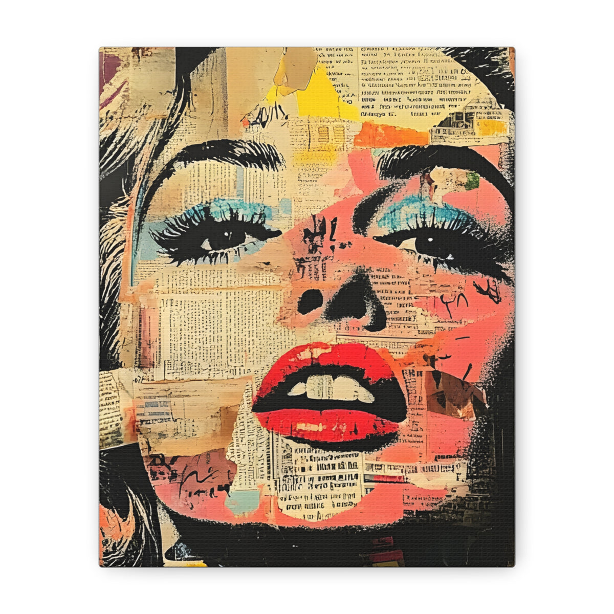 Canvas Wall Art Print, Retro Pop Culture Women 3 - Modern Home Decor, Wall Art, Gift for Art Lovers, Pop Art, Unique Gift for Her