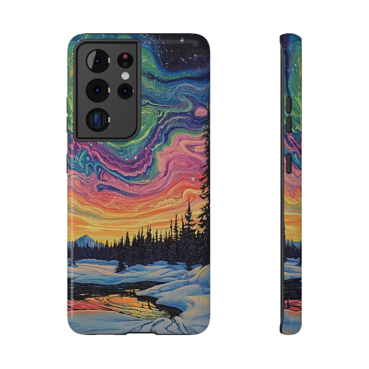 Nature-Inspired Impact-Resistant Phone Case - Vibrant Galaxy Sky Design