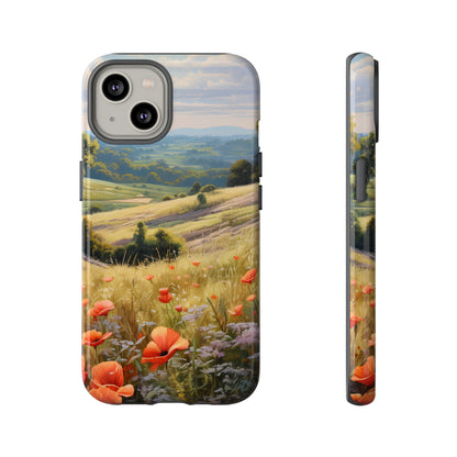Phone Case with Beautiful Poppy Field Design