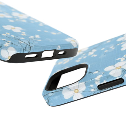 Powder Blue Floral Impact-Resistant Phone Case