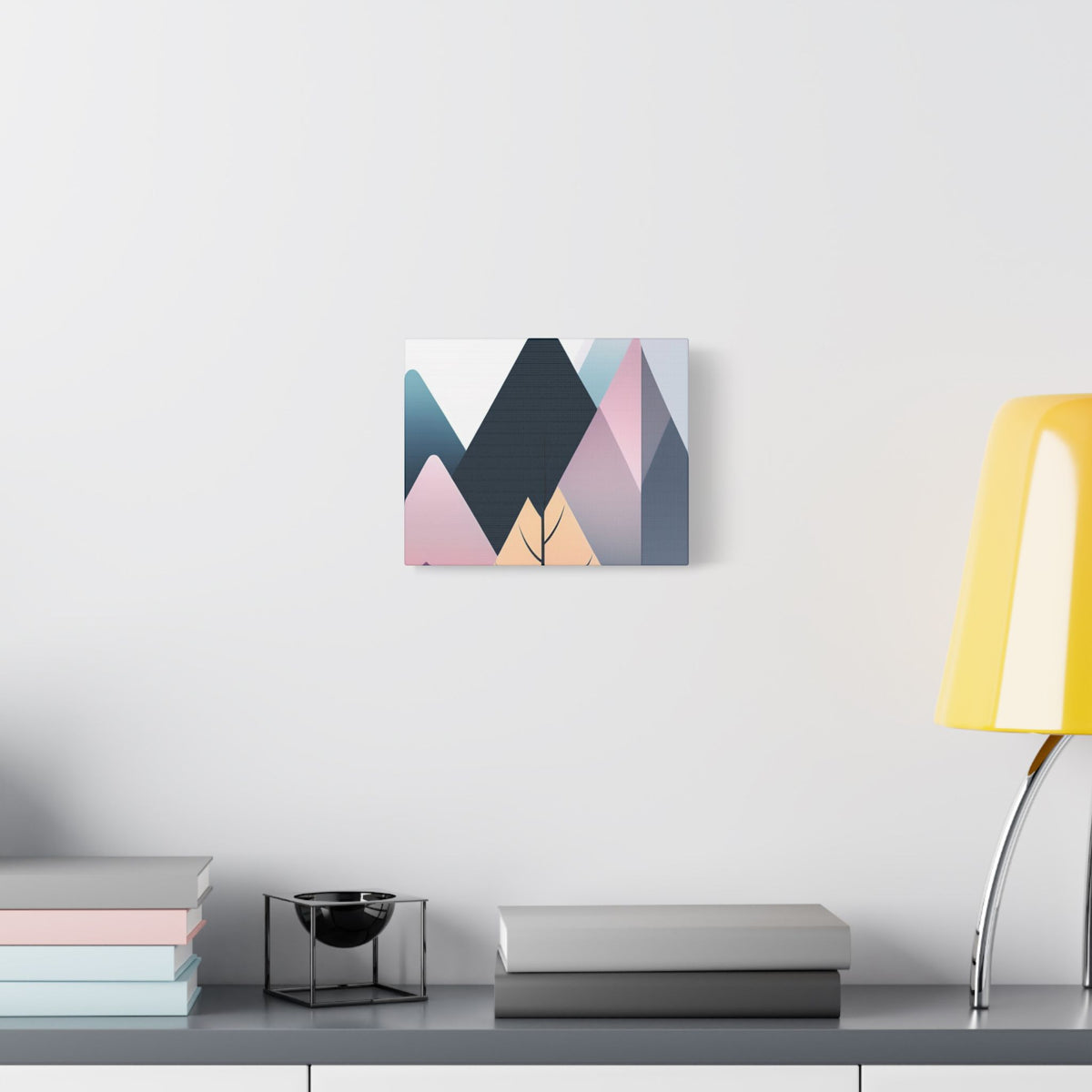 Mountain Sunrise  — Pink Pastel Abstract Landscape Canvas print