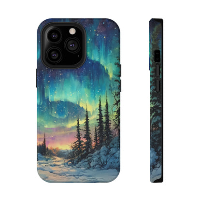 Aurora Borealis Impact-Resistant Phone Case - Durable Protection with Stunning Northern Lights Design