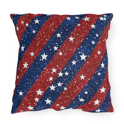 Patriotic Outdoor Pillows - Red, White & Blue Star Design for Summer Celebrations