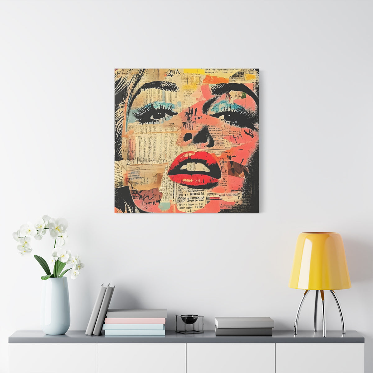 Canvas Wall Art Print, Retro Pop Culture Women 3 - Modern Home Decor, Wall Art, Gift for Art Lovers, Pop Art, Unique Gift for Her
