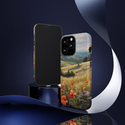 Phone Case with Beautiful Poppy Field Design