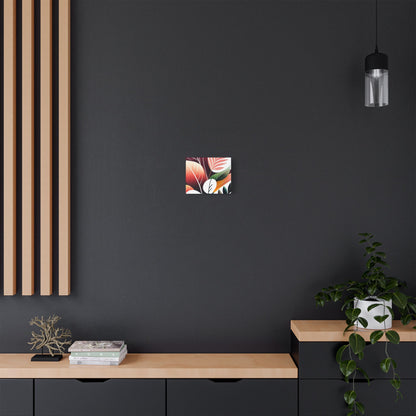 Botanical Leaves Art – Modern Abstract Floral Satin Canvas