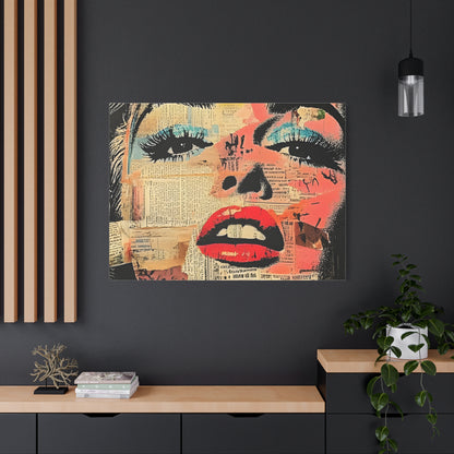 Canvas Wall Art Print, Retro Pop Culture Women 3 - Modern Home Decor, Wall Art, Gift for Art Lovers, Pop Art, Unique Gift for Her