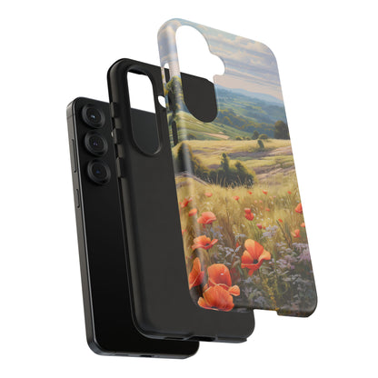 Phone Case with Beautiful Poppy Field Design