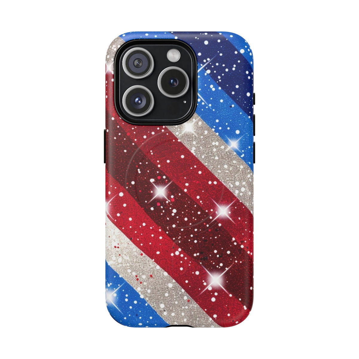 Glittery Patriotic Phone Case -Tough Magnetic iPhone Cover