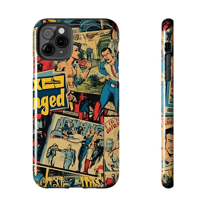 Vintage Comic - Tough Phone Cases, Superhero Phone Covers