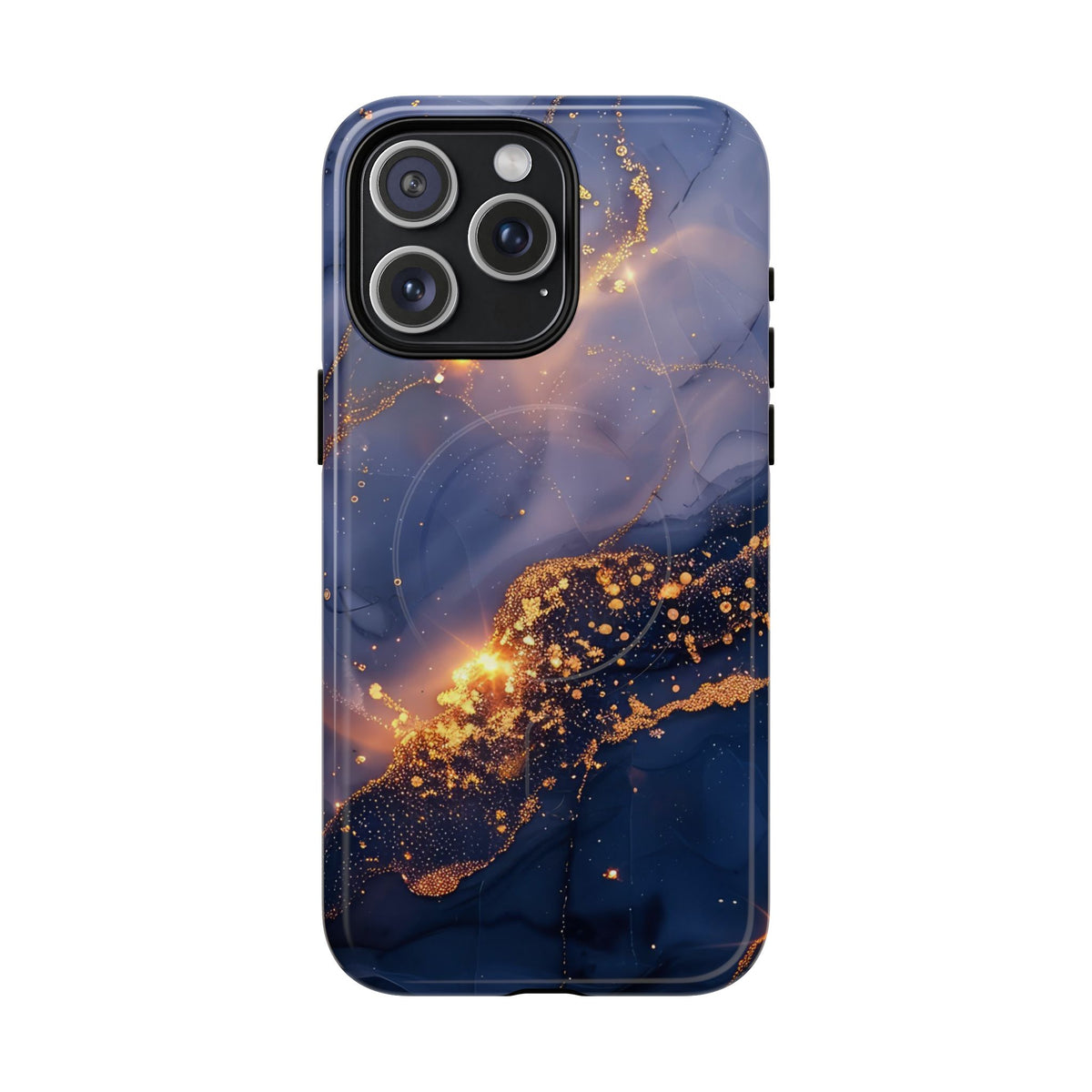 Black and Gold Marble phone case -Tough Magnetic iPhone Case
