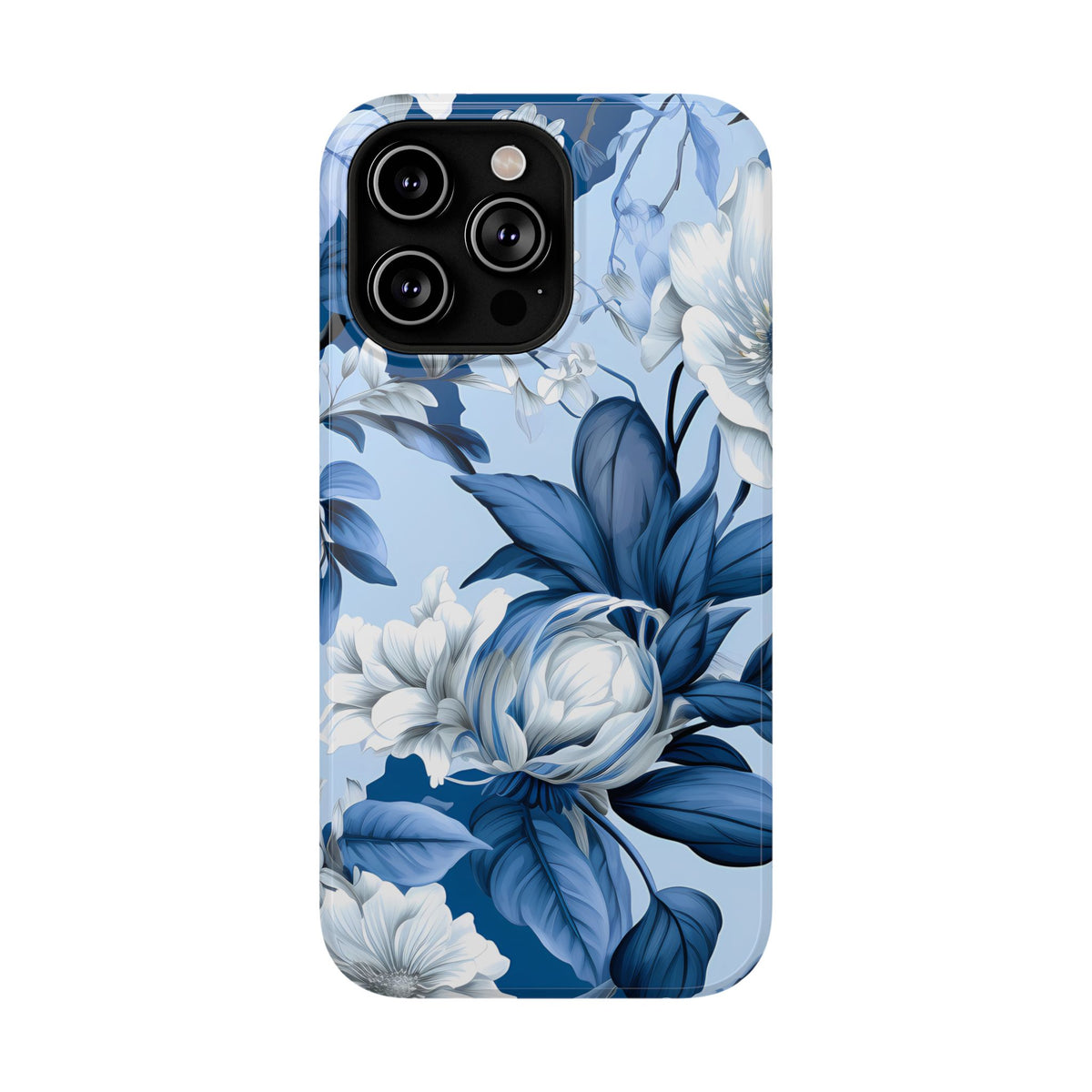 Elegant Blue Floral Phone Case