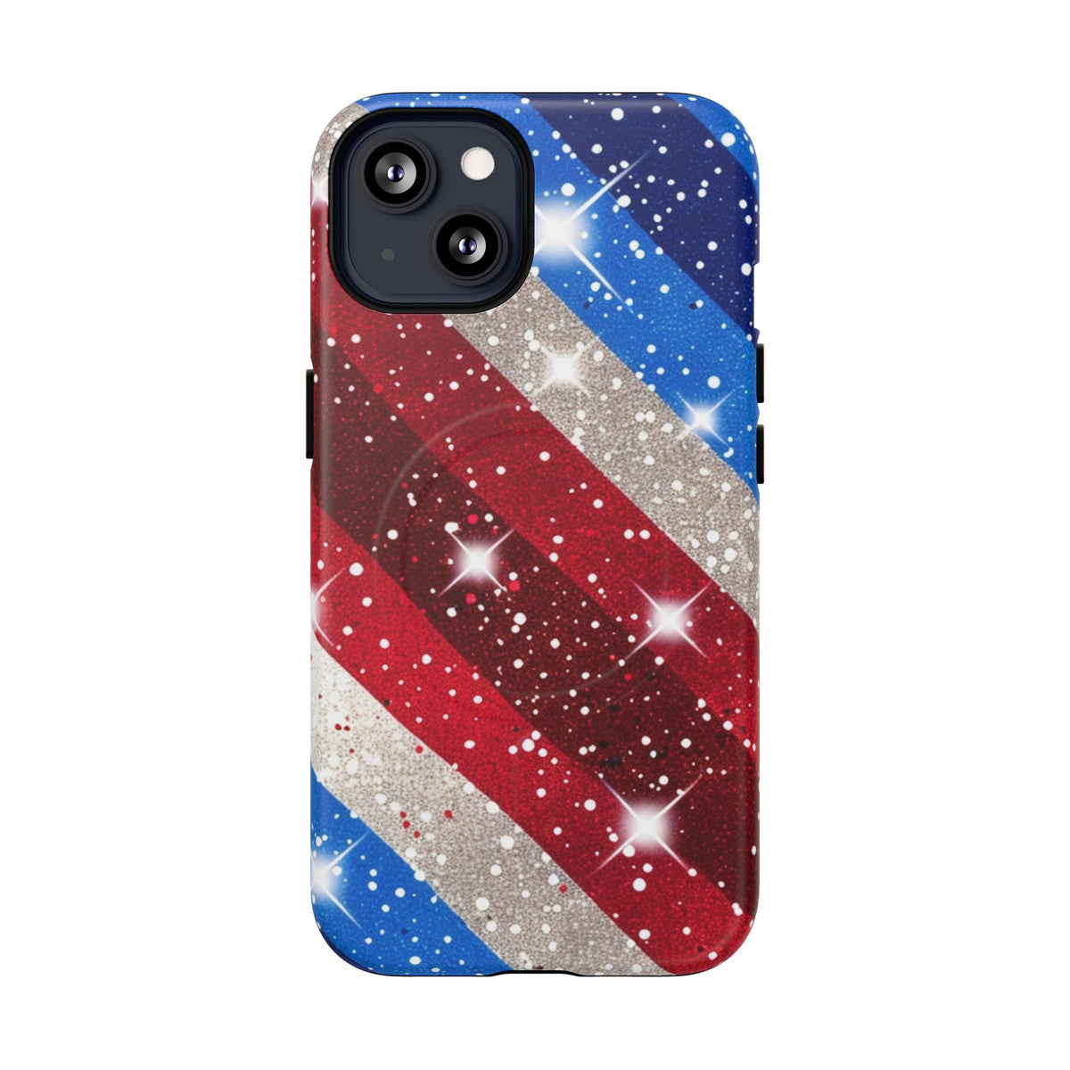 Glittery Patriotic Phone Case -Tough Magnetic iPhone Cover