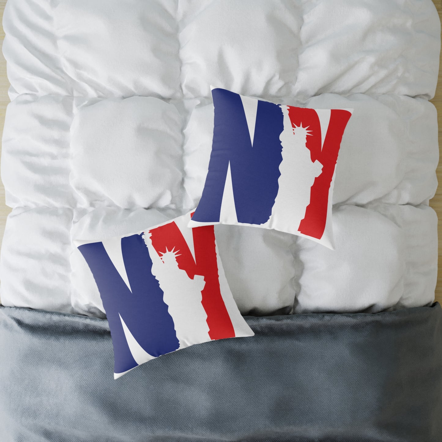 New York Statue of Liberty Poly Canvas Pillow