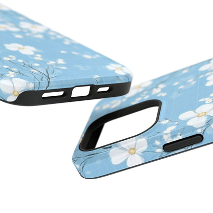 Powder Blue Floral Impact-Resistant Phone Case