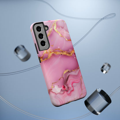 Elegant Marble Phone Case - Pink & Gold