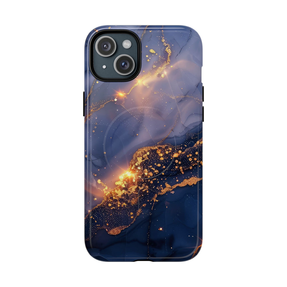 Black and Gold Marble phone case -Tough Magnetic iPhone Case