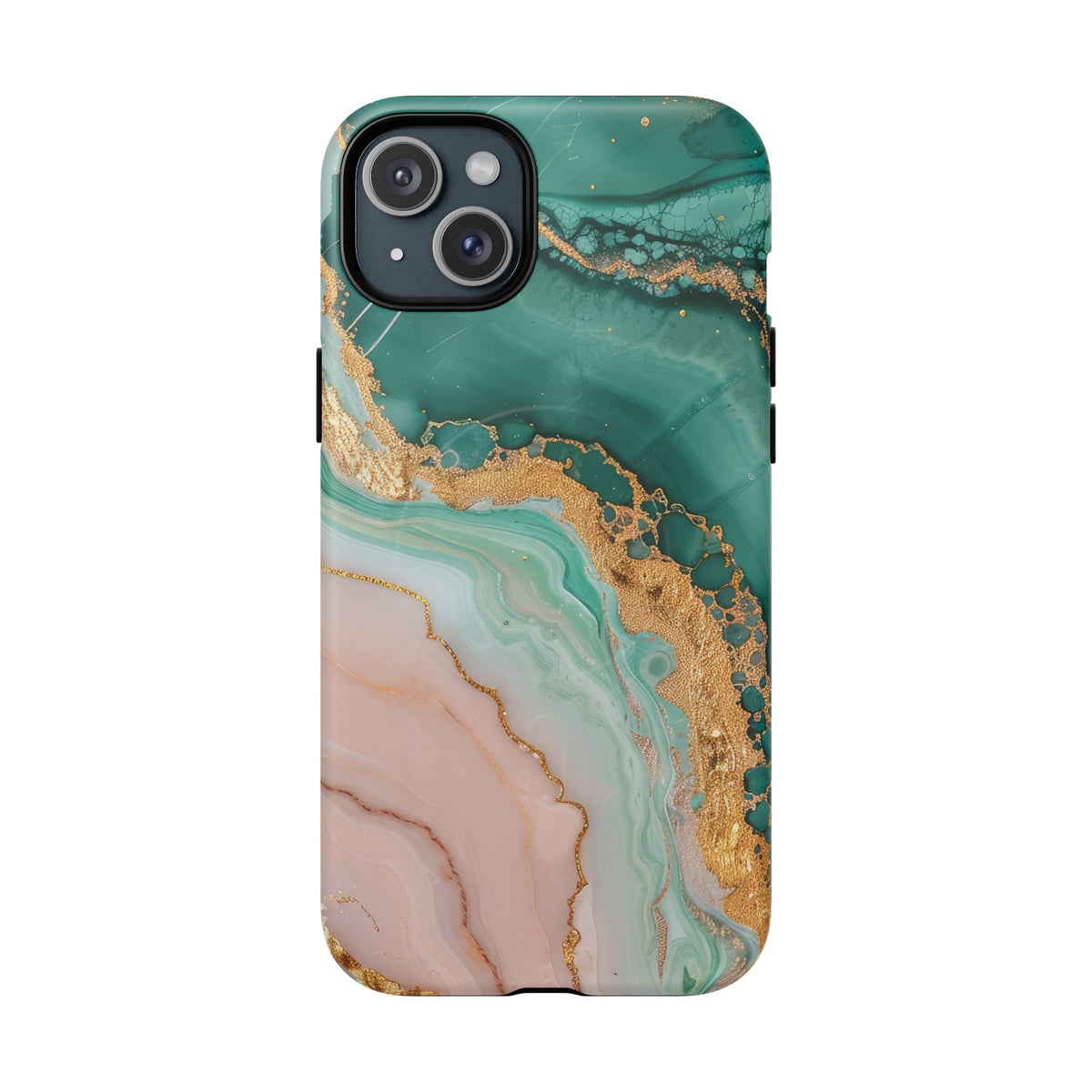 Green and Gold Marble phone case -Tough Magnetic iPhone Case