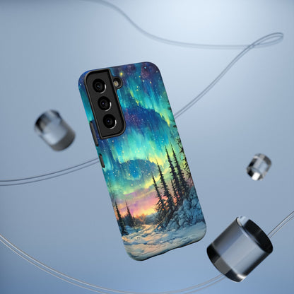 Aurora Borealis Impact-Resistant Phone Case - Durable Protection with Stunning Northern Lights Design