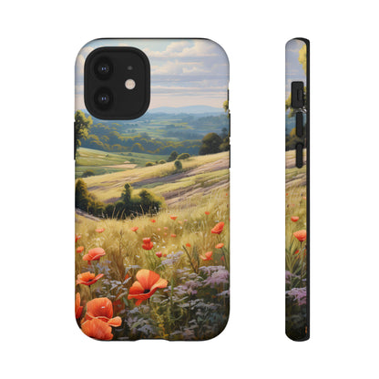 Phone Case with Beautiful Poppy Field Design