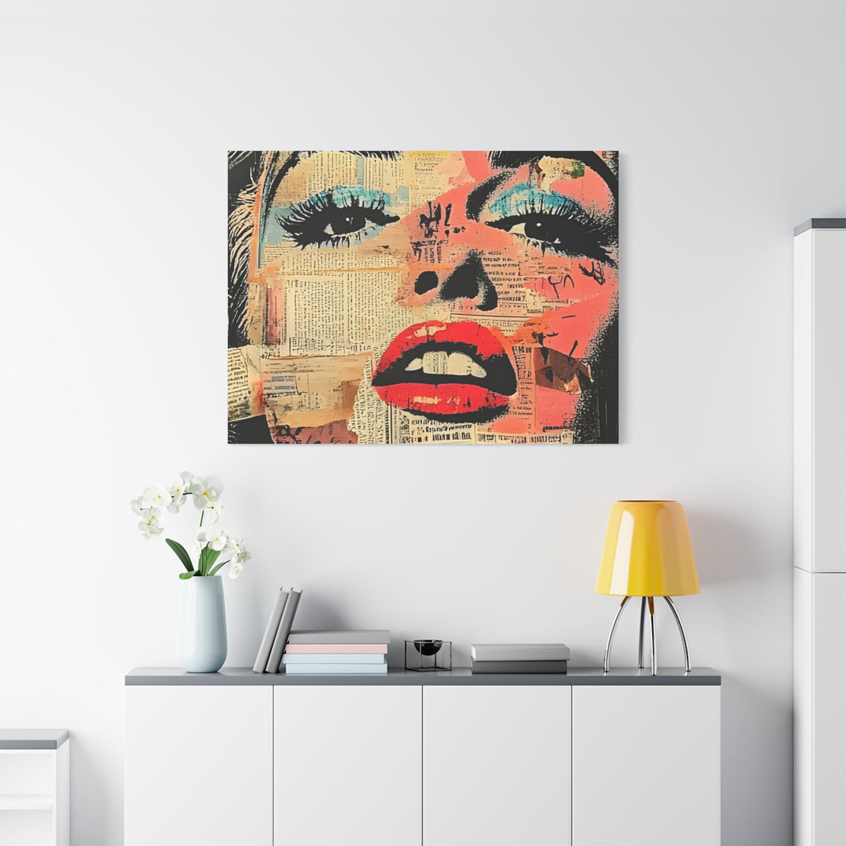 Canvas Wall Art Print, Retro Pop Culture Women 3 - Modern Home Decor, Wall Art, Gift for Art Lovers, Pop Art, Unique Gift for Her