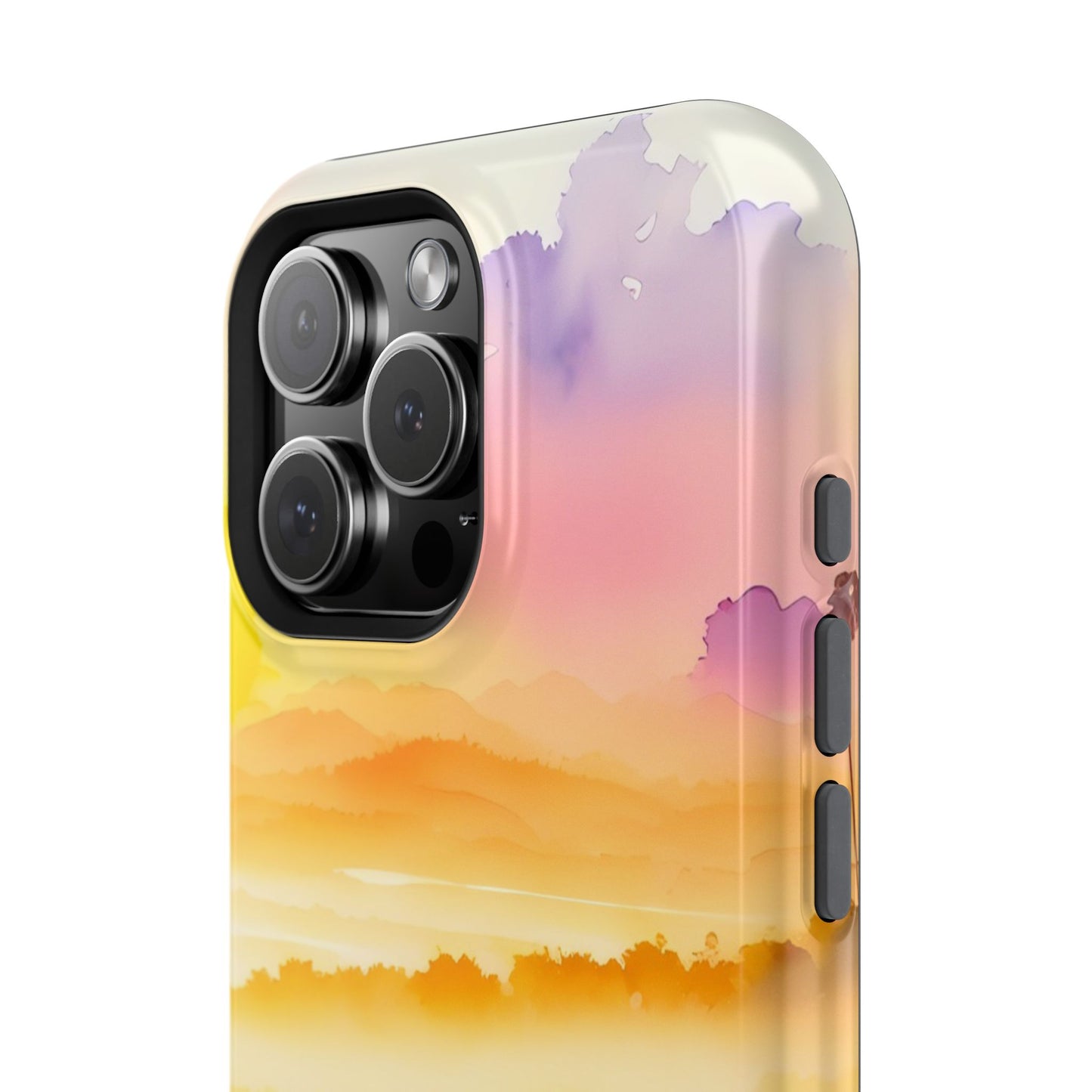 Scenic Landscape IPhone Case - Floral Sunset Design