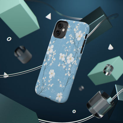 Powder Blue Floral Impact-Resistant Phone Case