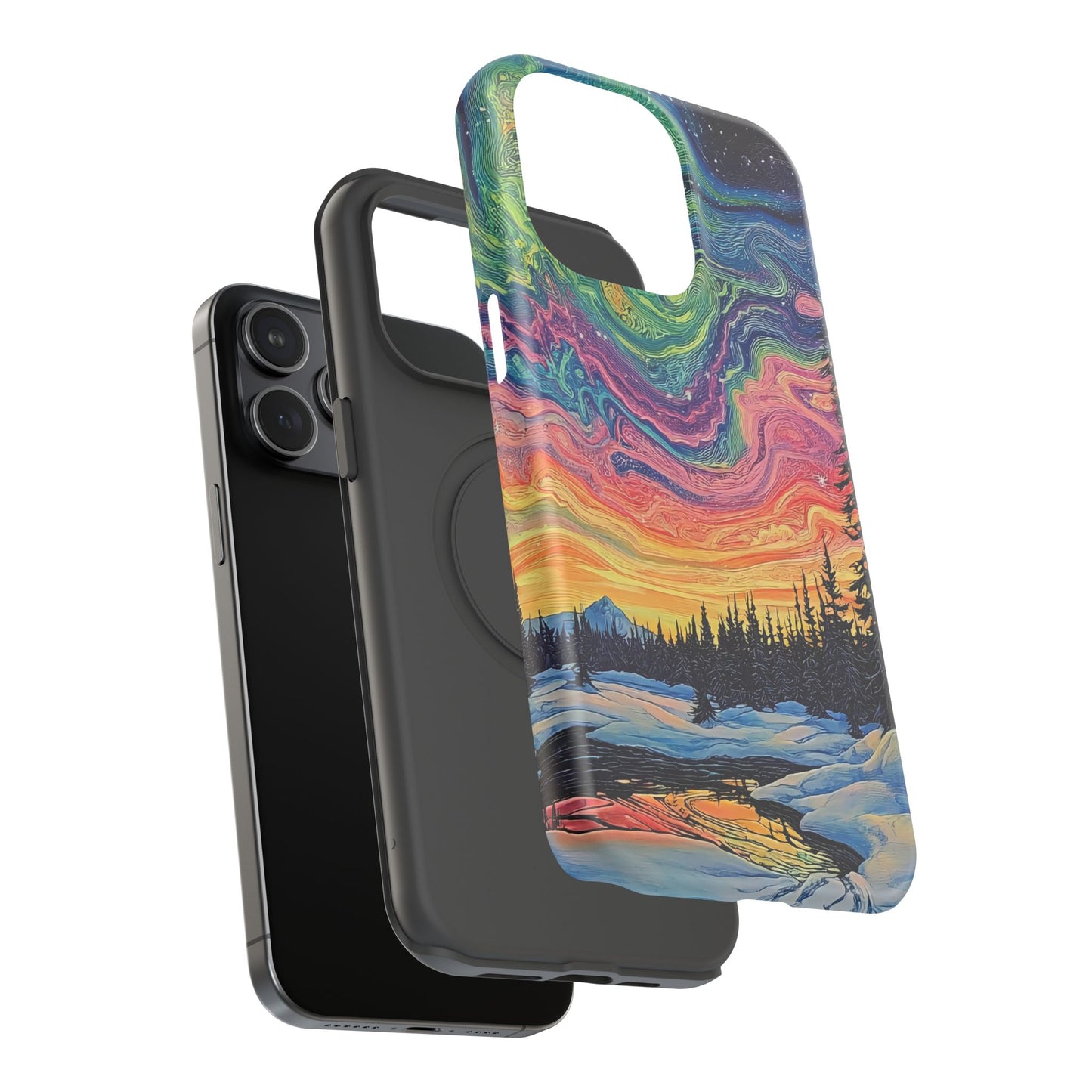 Nature-Inspired Impact-Resistant Phone Case - Vibrant Galaxy Sky Design