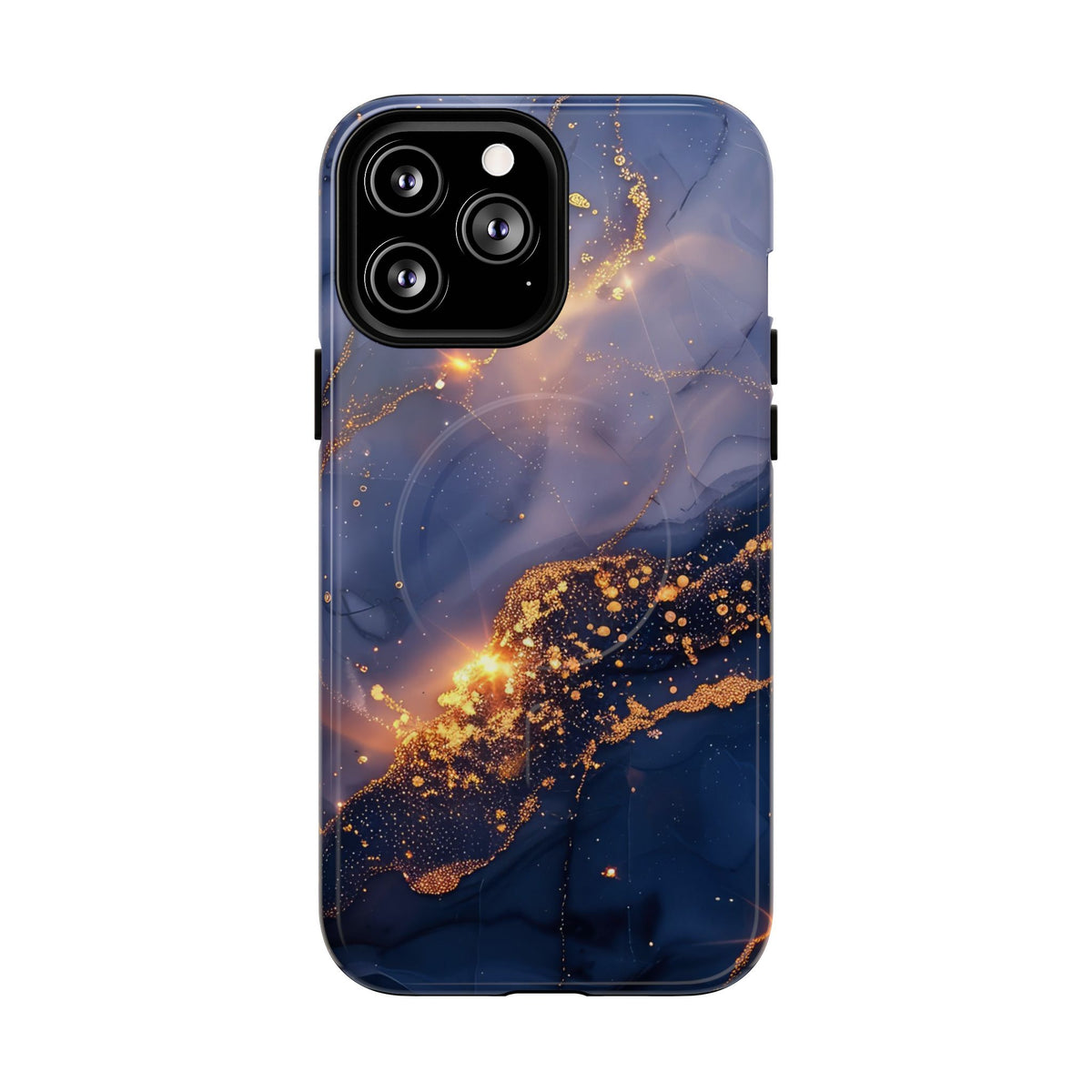 Black and Gold Marble phone case -Tough Magnetic iPhone Case