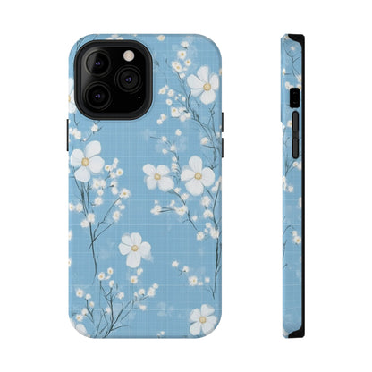 Powder Blue Floral Impact-Resistant Phone Case