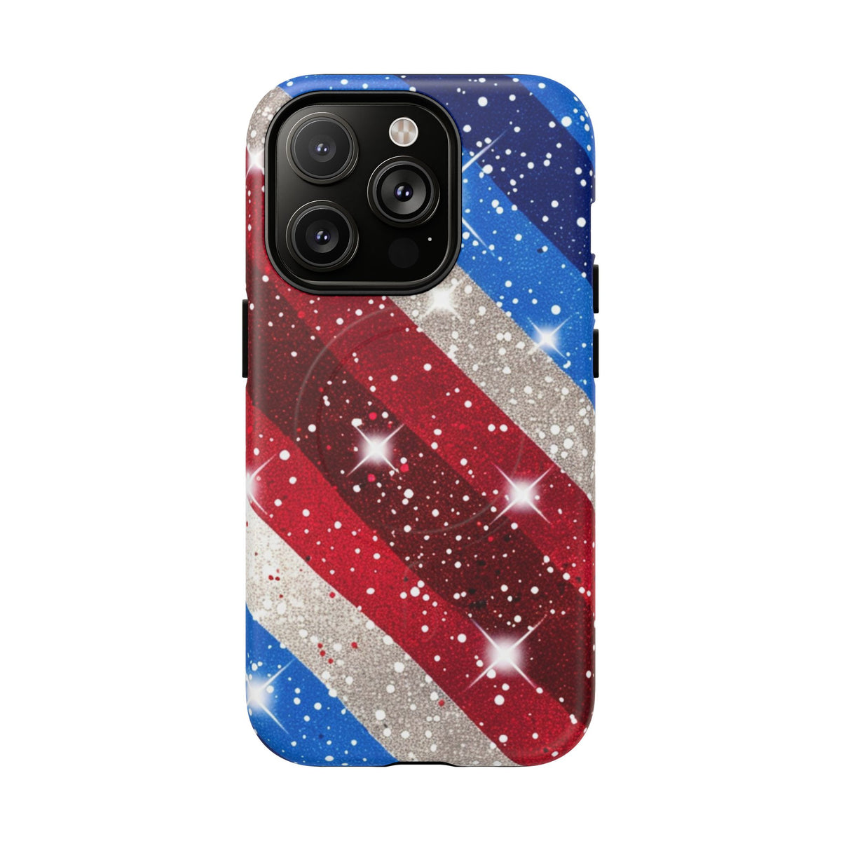 Glittery Patriotic Phone Case -Tough Magnetic iPhone Cover