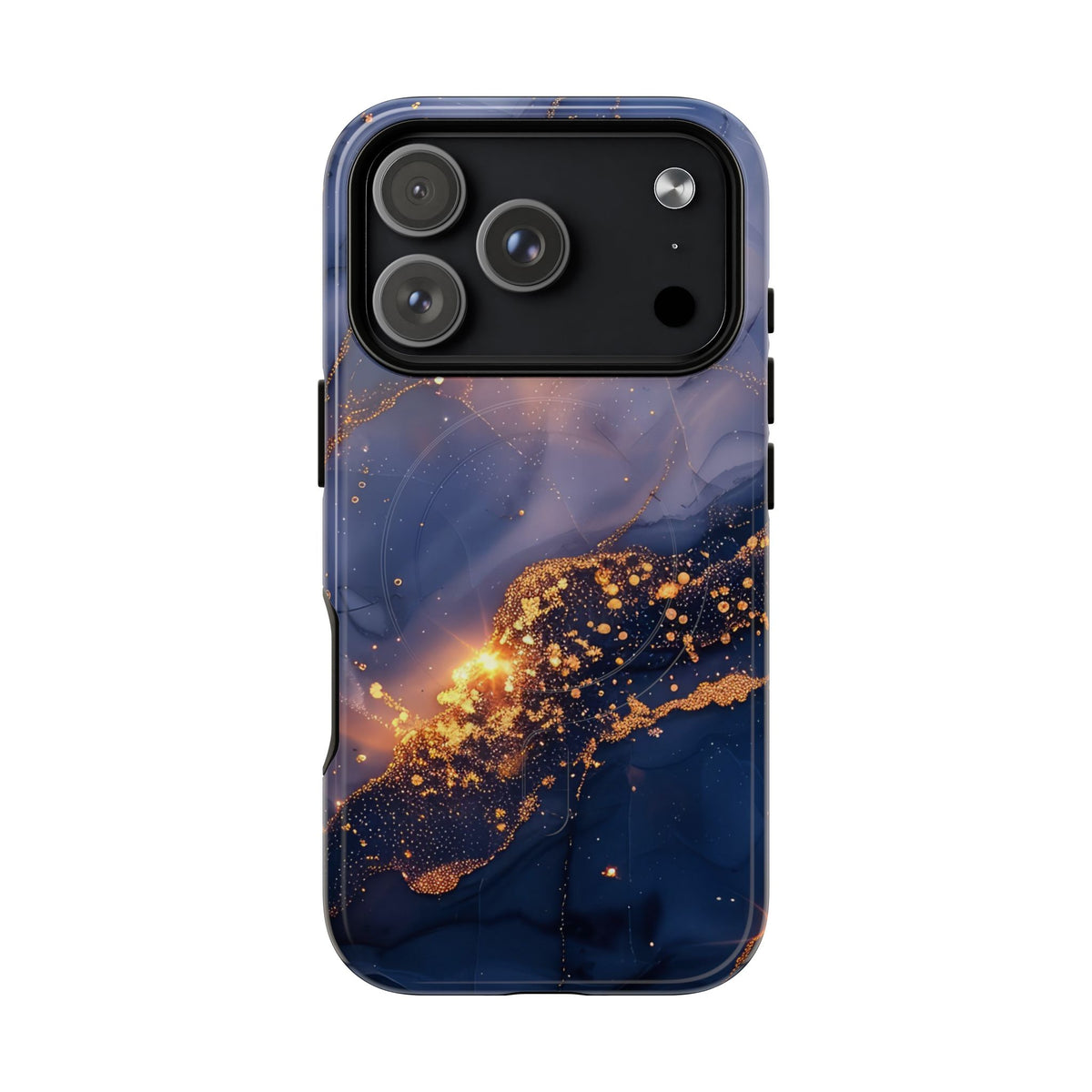 Black and Gold Marble phone case -Tough Magnetic iPhone Case