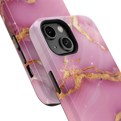 Elegant Marble Phone Case - Pink & Gold